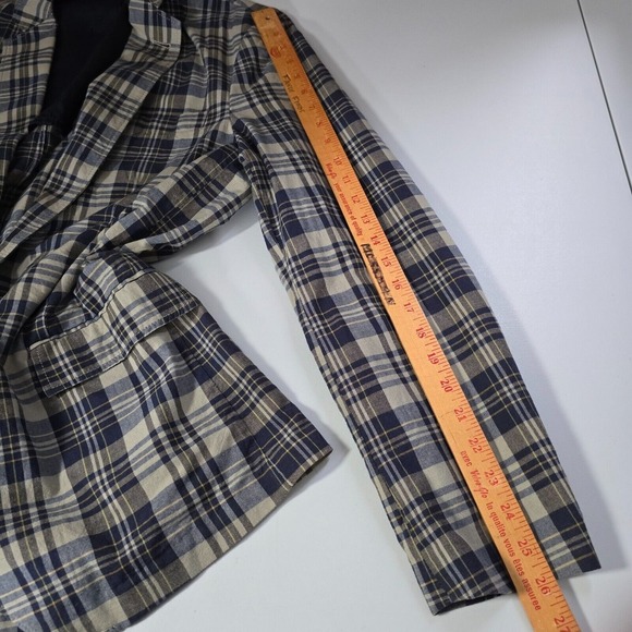 J Crew Ludlow Jacket Mens Large Plaid‎ 2 Button Unstructured Lightweight Blazer - Picture 12 of 14